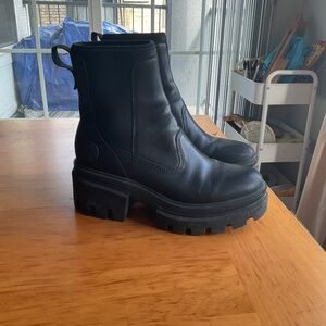 Timberland black platform all weather boots